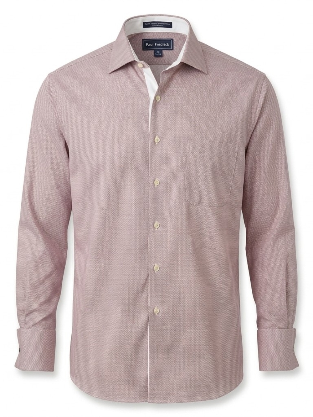 Paul Fredrick Men's Dress Shirt Pink‎ Textured Pattern 17/35